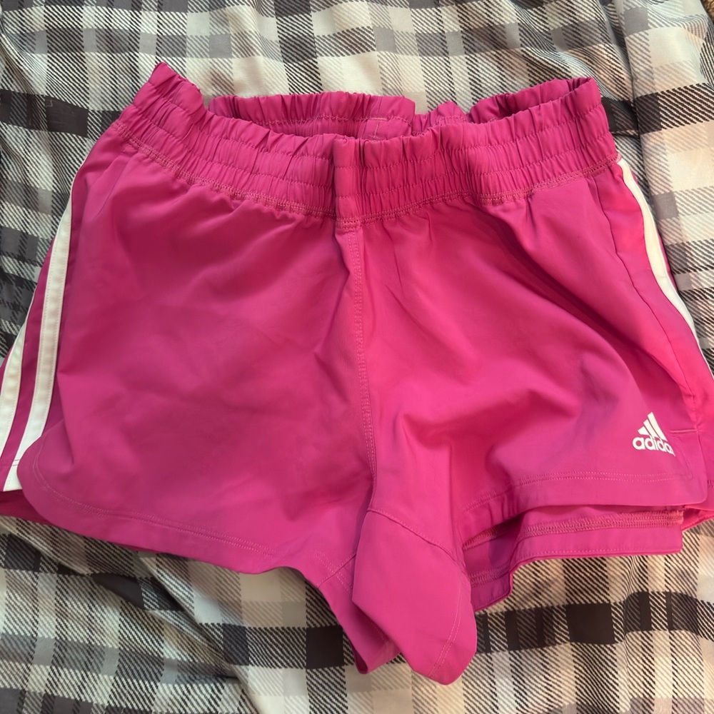 Adidas Pink Athletic Shorts Lightweight Elastic Waist